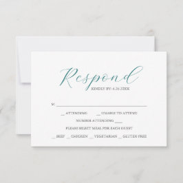 Antwoordkaarten met keuzemogelijkheid voor maaltij RSVP kaartje