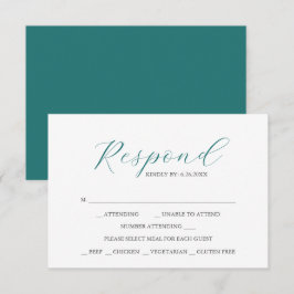 Antwoordkaarten met keuzemogelijkheid voor maaltij RSVP kaartje
