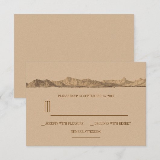 Antwoordkaarten voor berghuwelijk RSVP kaartje (Voorkant / Achterkant)