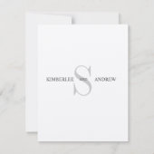 Antwoordkaarten voor Cream Monogram RSVP Kaartje (Achterkant)