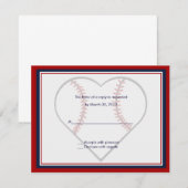 Antwoordkaarten voor honkbal-huwelijksuitnodiging RSVP kaartje (Voorkant / Achterkant)