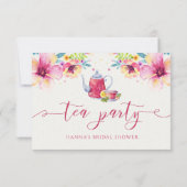 Antwoordkaarten voor Thee Feest met Bloemen RSVP Kaartje (Achterkant)