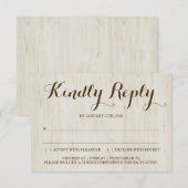 Antwoordkaartje voor rusticale uitnodiging (Voorkant / Achterkant)
