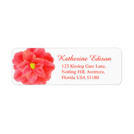 Antwoordlabels voor Camellia red bruiloft sticker