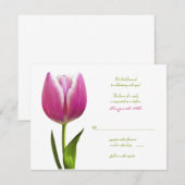 Antwoortkaart Trouwfeest Roze Tulp RSVP Kaartje (Voorkant / Achterkant)