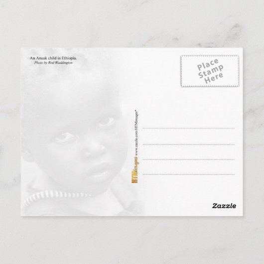 Anuak-kind in Ethiopië Briefkaart (Achterkant)