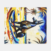 Anubis aan het strand 105 fleece deken (Voorkant (Horizontaal))