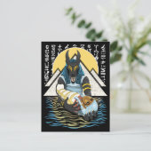 Anubis Ancient Egyptian God Illustration Briefkaart (Staand voorkant)