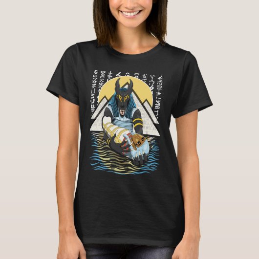 Anubis Ancient Egyptian God Illustration T-shirt (Voorkant)