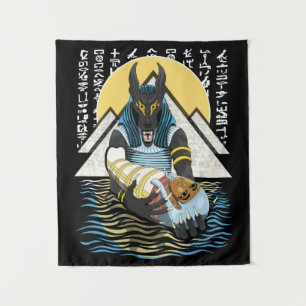 Anubis Ancient Egyptian God Illustration Wandkleed