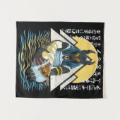 Anubis Ancient Egyptian God Illustration Wandkleed (Voorkant (horizontaal))