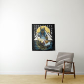 Anubis Ancient Egyptian God Illustration Wandkleed (In situ)