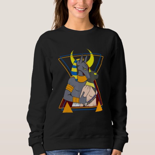 Anubis Art Anubis en Bastet Anubis Jackal Anubis Trui (Voorkant)