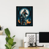 Anubis Astronaut - Kosmische Bewaker van het hiern Poster (Thuiskantoor)