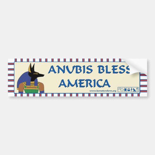 Anubis Bless America Bumpersticker (Voorkant)