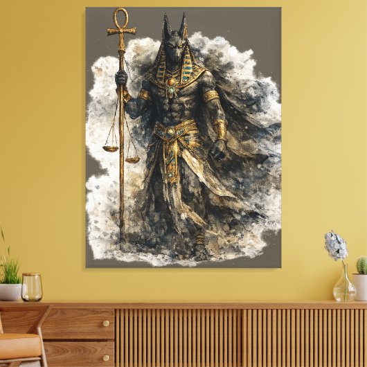 Anubis Canvas Art Ancient Egyptian Mythology Decor (Insitu (Woonkamer))