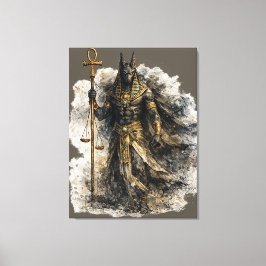 Anubis Canvas Art Ancient Egyptian Mythology Decor (Voorkant)