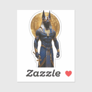 Anubis de Beschermer – Volledig Lichaam met Ankh Sticker