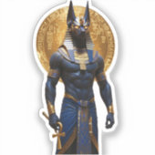 Anubis de Beschermer – Volledig Lichaam met Ankh Sticker (Voorkant)