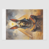 Anubis de egyptische god hond met piramiden - tissuepapier (Voorkant)