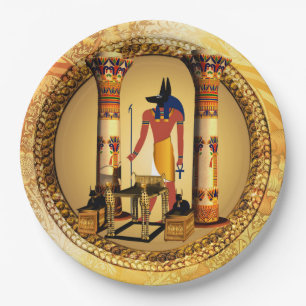 Anubis de egyptische god papieren bordje