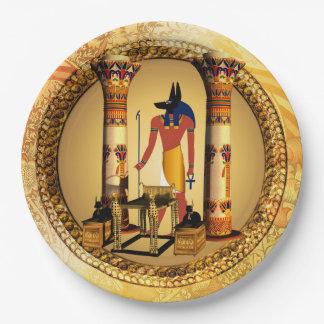 Anubis de egyptische god papieren bordje