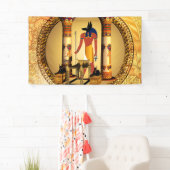 Anubis, de egyptische god spandoek (Insitu)