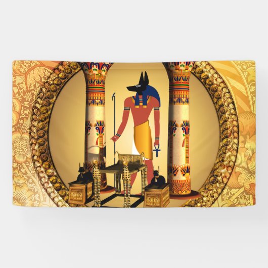 Anubis, de egyptische god spandoek (Horizontaal)