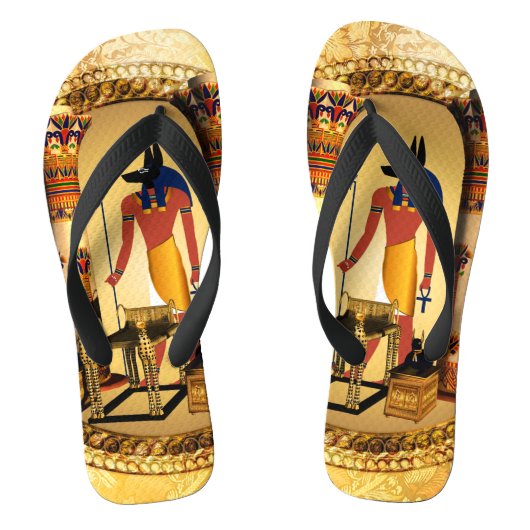 Anubis de egyptische god teenslippers (Voetbed)