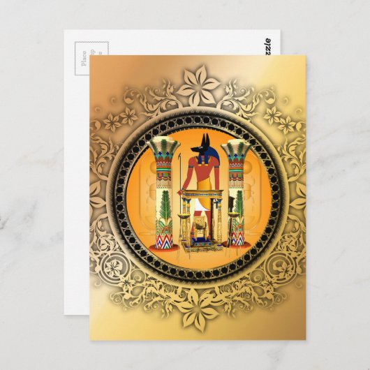 Anubis, egypte briefkaart (Voorkant / Achterkant)