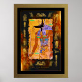 ANUBIS Egyptian Art over Papyrus-effect Poster (Voorkant)