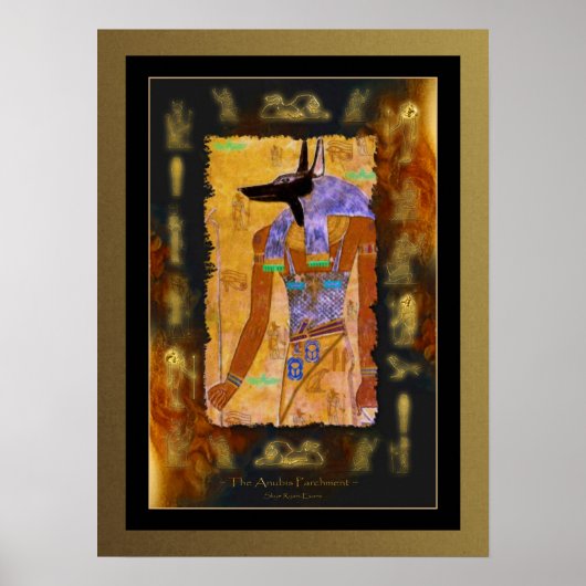 ANUBIS Egyptian Art over Papyrus-effect Poster (Voorkant)