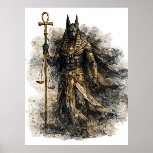 Anubis Egyptian God Ancient Mythology Wall Art Poster (Voorkant)