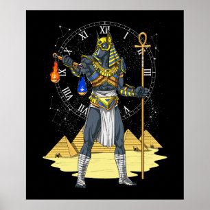 Anubis Egyptian God Ankh Mythology Poster