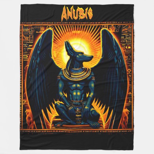Anubis Egyptian God Fleece Blanket (Voorkant)