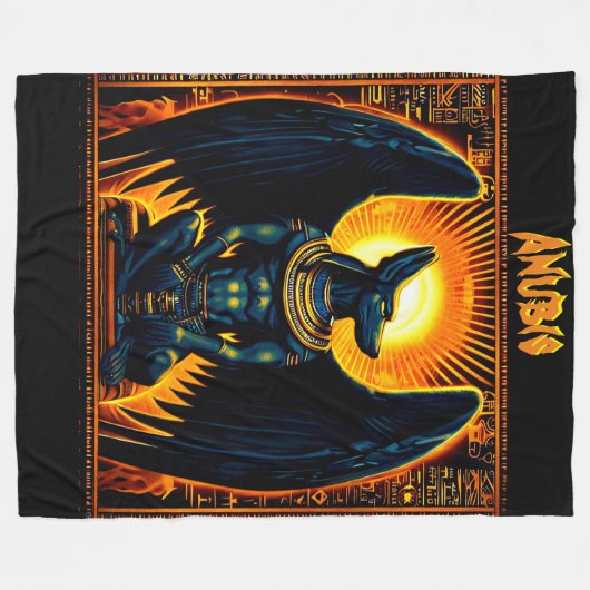Anubis Egyptian God Fleece Blanket Deken (Voorkant (Horizontaal))
