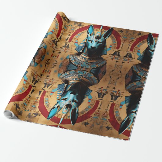 Anubis Egyptian God Jackal of Man Cadeaupapier (Uitgerold)