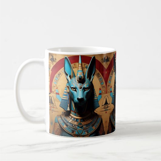 Anubis Egyptian God Jackal of Man Koffiemok (Links)