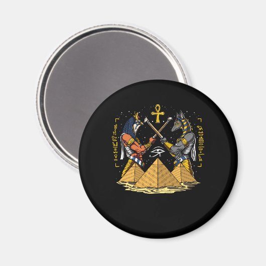 Anubis Egyptian God Ra Ankh Eye of Horus Pyramids Magneet (Voorkant / Achterkant)