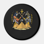 Anubis Egyptian God Ra Ankh Eye of Horus Pyramids Magneet (Voorkant)