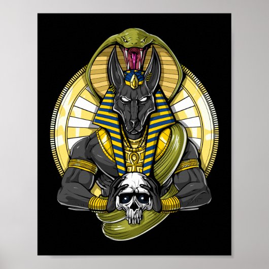 Anubis Egyptian Wolf God Poster (Voorkant)
