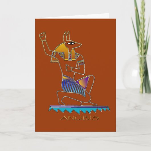 ANUBIS Egyptisch God Wenskaart Feestdagen Kaart (Voorkant)