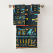 Anubis Egyptisch goud-, blauw- en rood glas Bad Handdoek (Insitu)