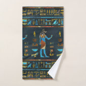 Anubis Egyptisch goud-, blauw- en rood glas Bad Handdoek (Handdoek)