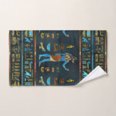 Anubis Egyptisch goud-, blauw- en rood glas Bad Handdoek (Handdoek)