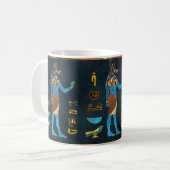 Anubis Egyptisch goud-, blauw- en rood glas Koffiemok (Voorkant links)