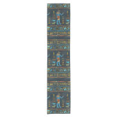 Anubis Egyptisch goud-, blauw- en rood glas Korte Tafelloper (Voorkant)