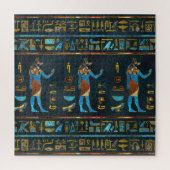 Anubis Egyptisch goud-, blauw- en rood glas Legpuzzel (Verticaal)
