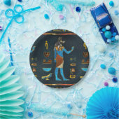 Anubis Egyptisch goud-, blauw- en rood glas Papieren Bordje (Feest)