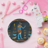 Anubis Egyptisch goud-, blauw- en rood glas Papieren Bordje (Feest)
